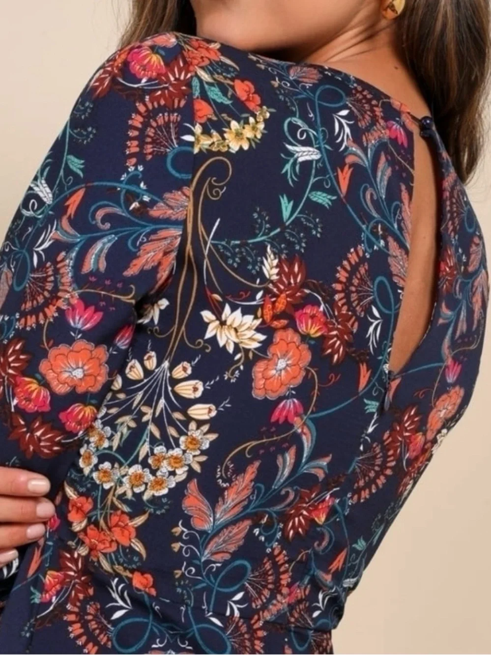 I Madeline Garden Splendor Floral Empire Waist Midi Dress Size Small - Picture 3 of 12